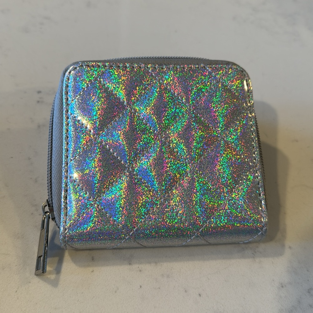 Silver, iridescent wallet - Picture 2 of 7